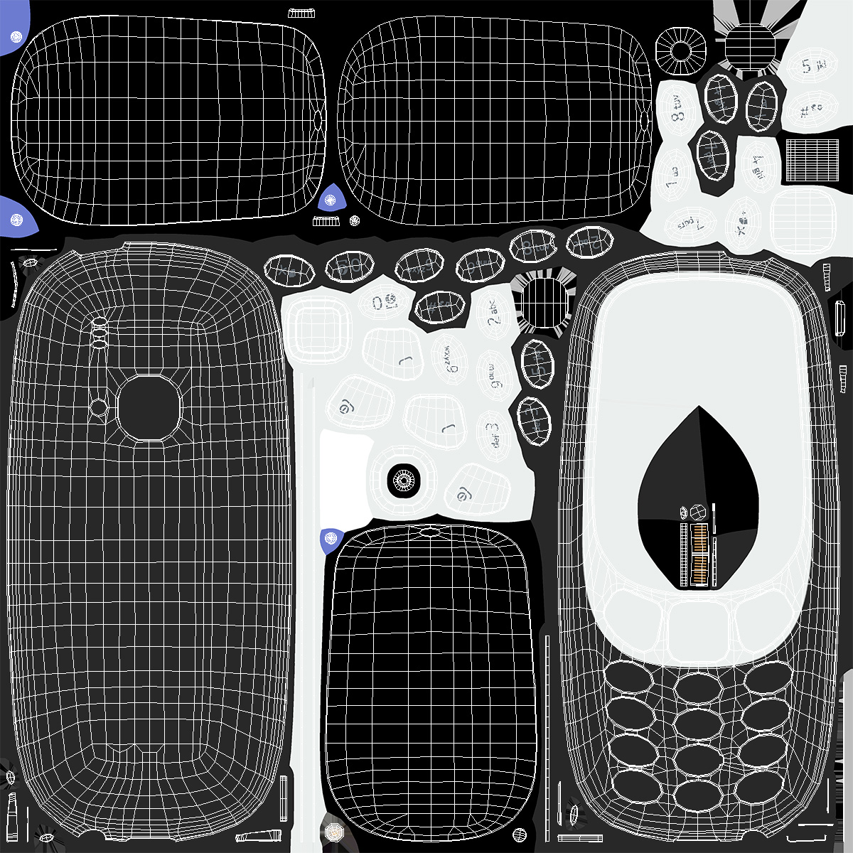 Modern Push-button Telephone Black 3D model