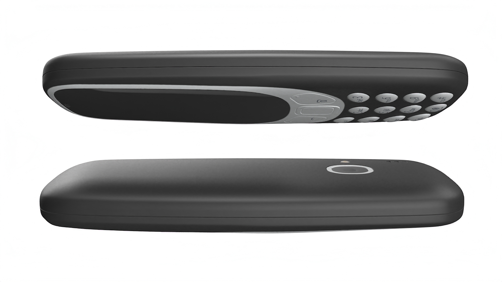 Modern Push-button Telephone Black 3D model
