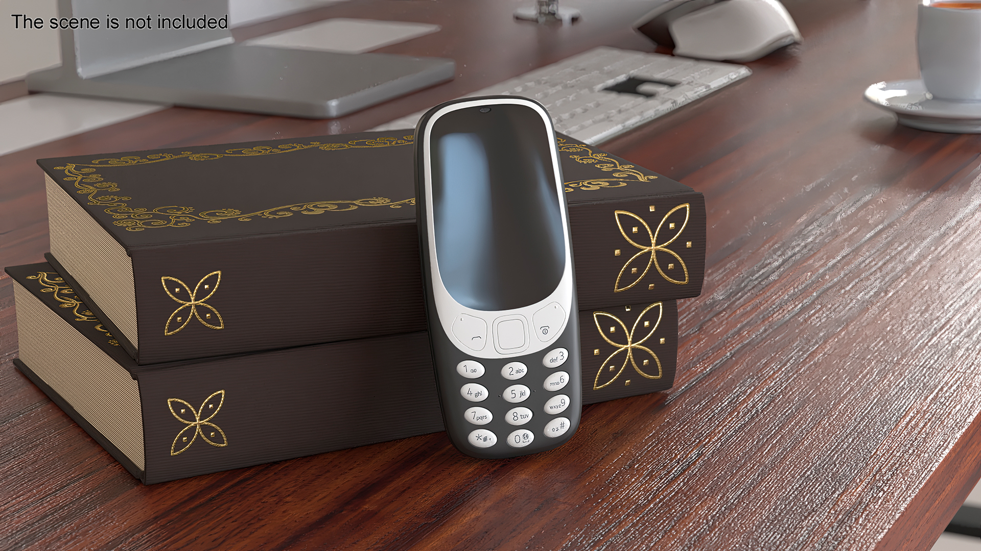 Modern Push-button Telephone Black 3D model