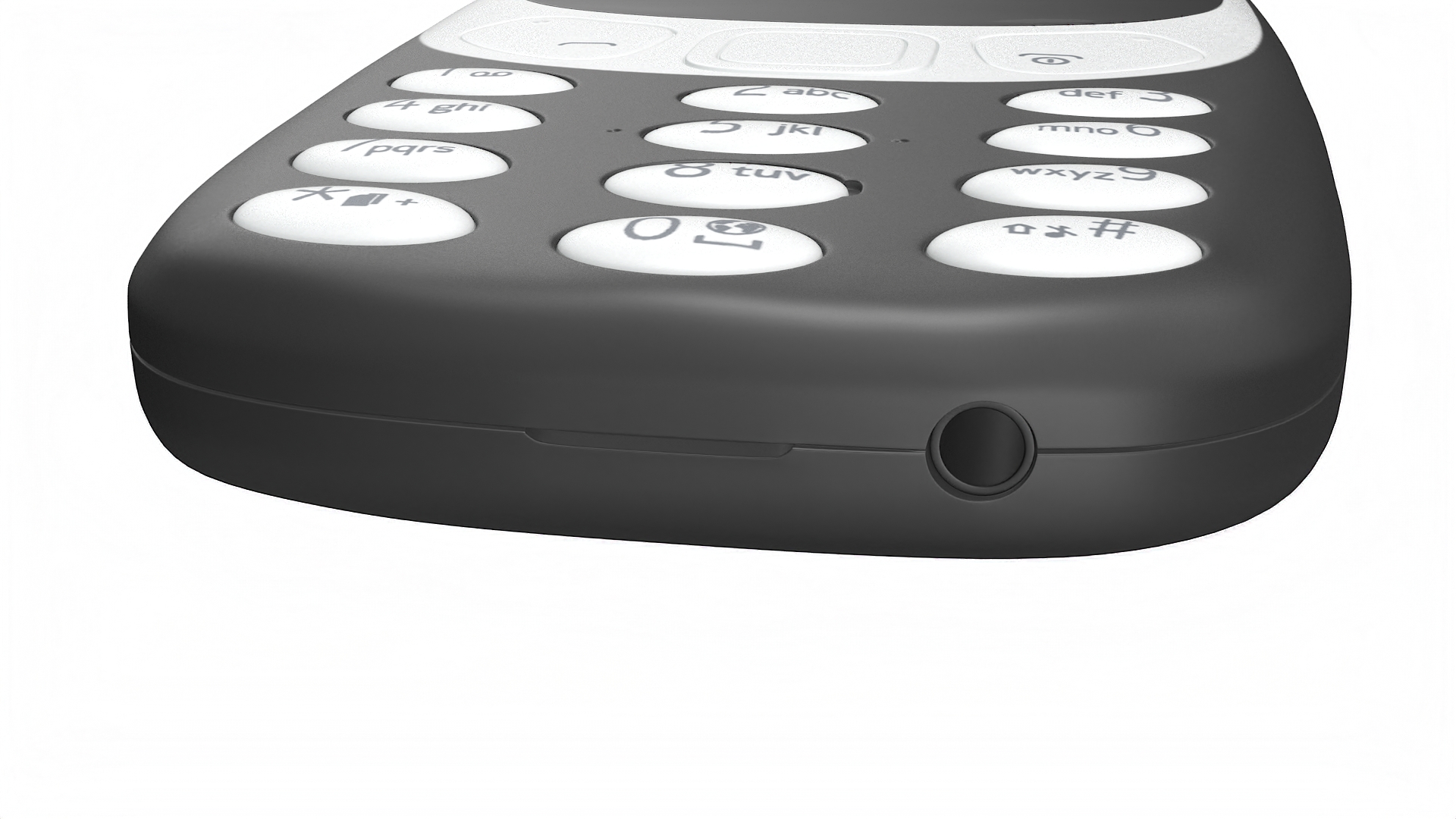 Modern Push-button Telephone Black 3D model