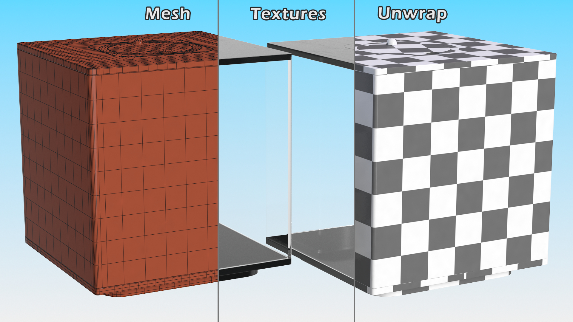 3D Black Fish Bowl Cube Empty