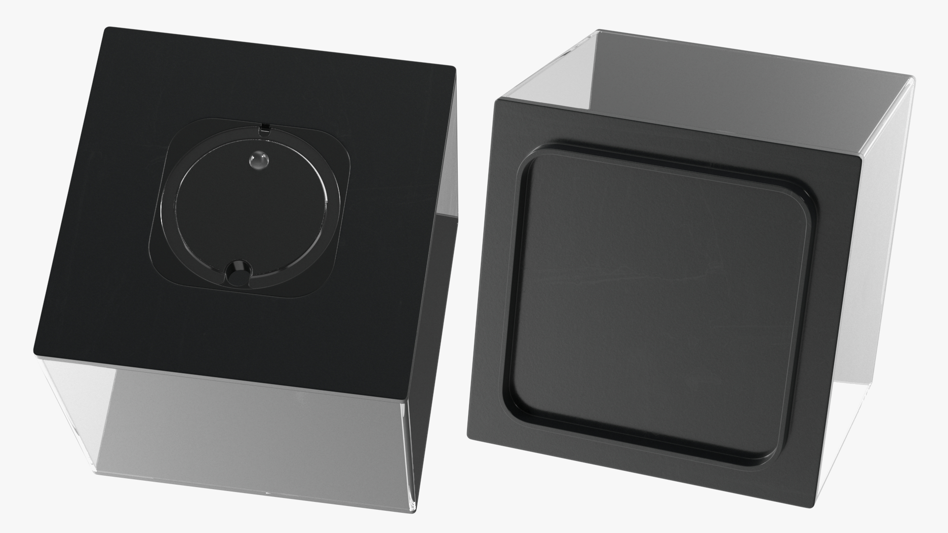 3D Black Fish Bowl Cube Empty