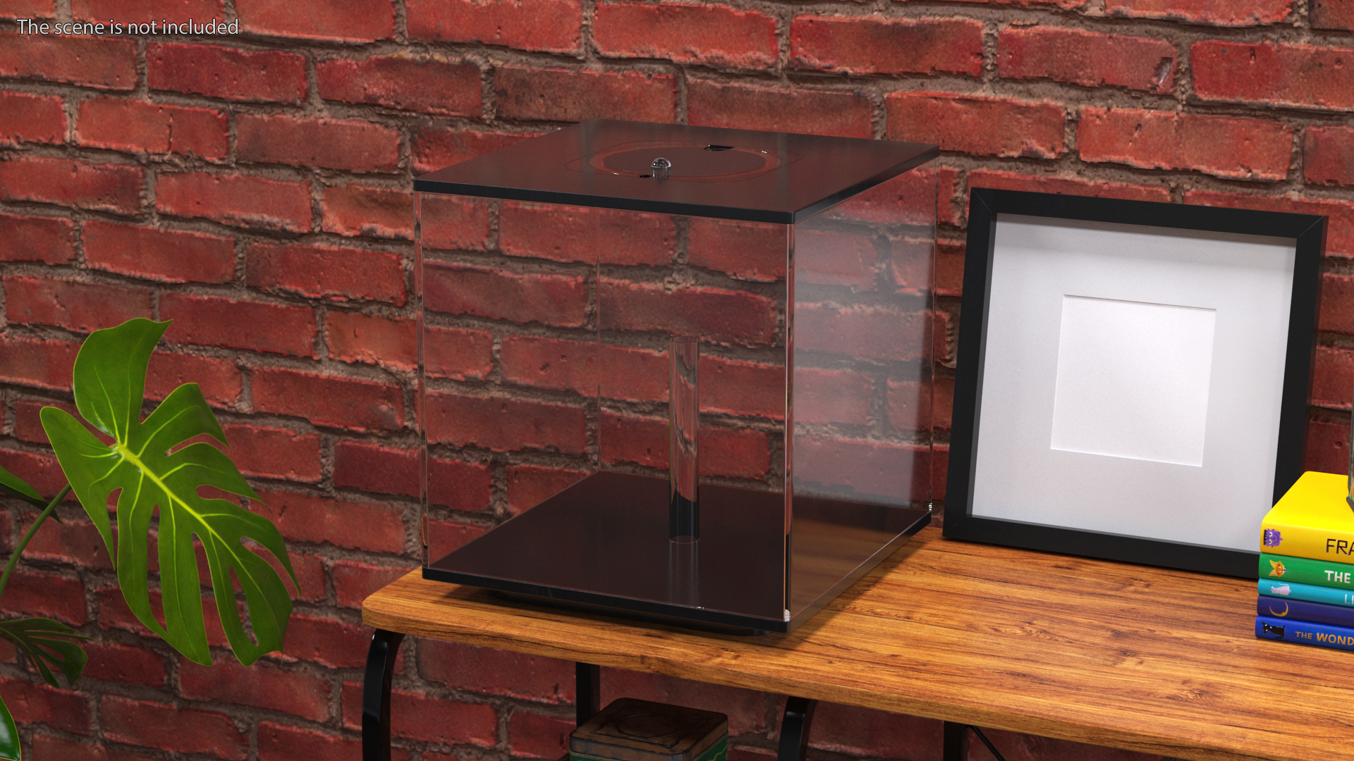 3D Black Fish Bowl Cube Empty
