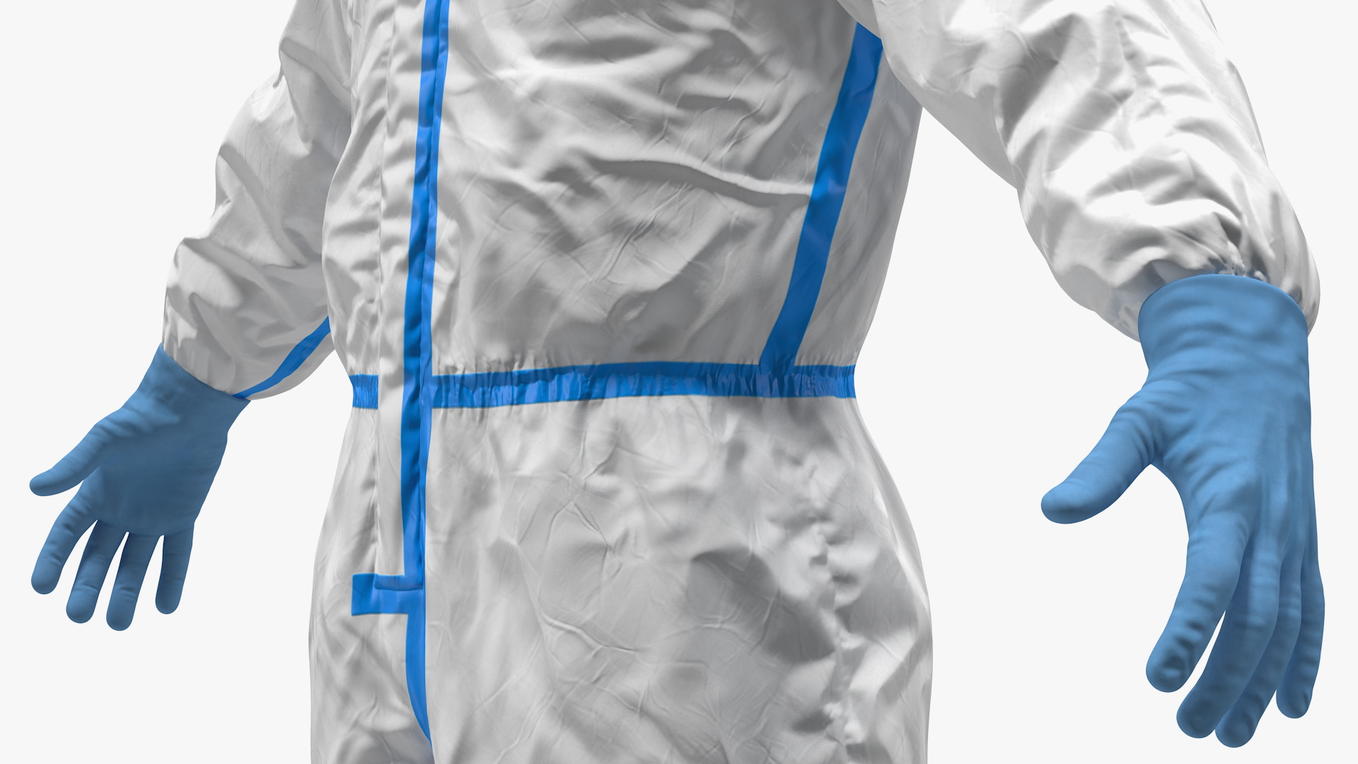 3D Man in Disposable Medical Protective Suit Rigged model