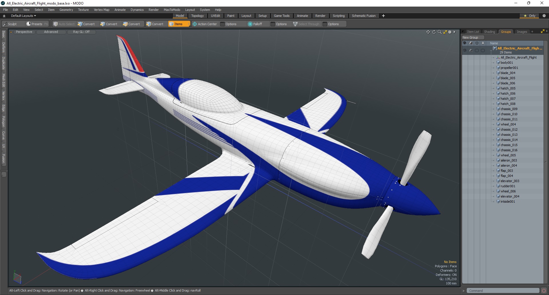 3D All Electric Aircraft Flight model