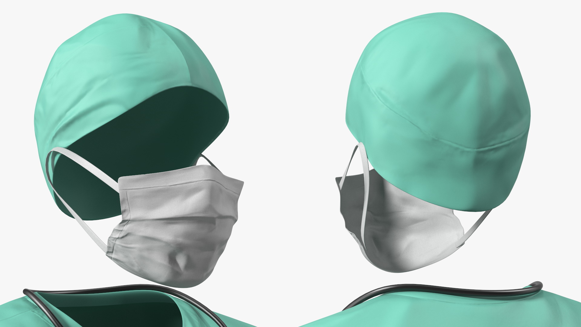 Blue Emergency Surgeon Costume Scrubs 3D
