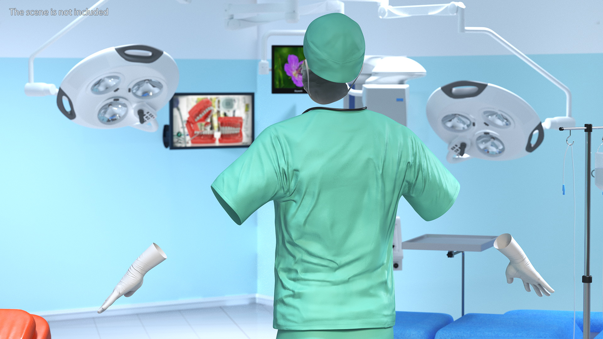 Blue Emergency Surgeon Costume Scrubs 3D