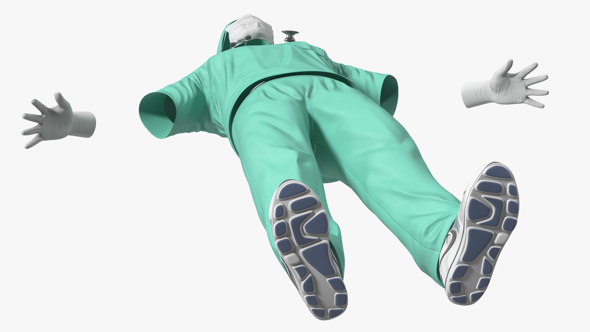Blue Emergency Surgeon Costume Scrubs 3D