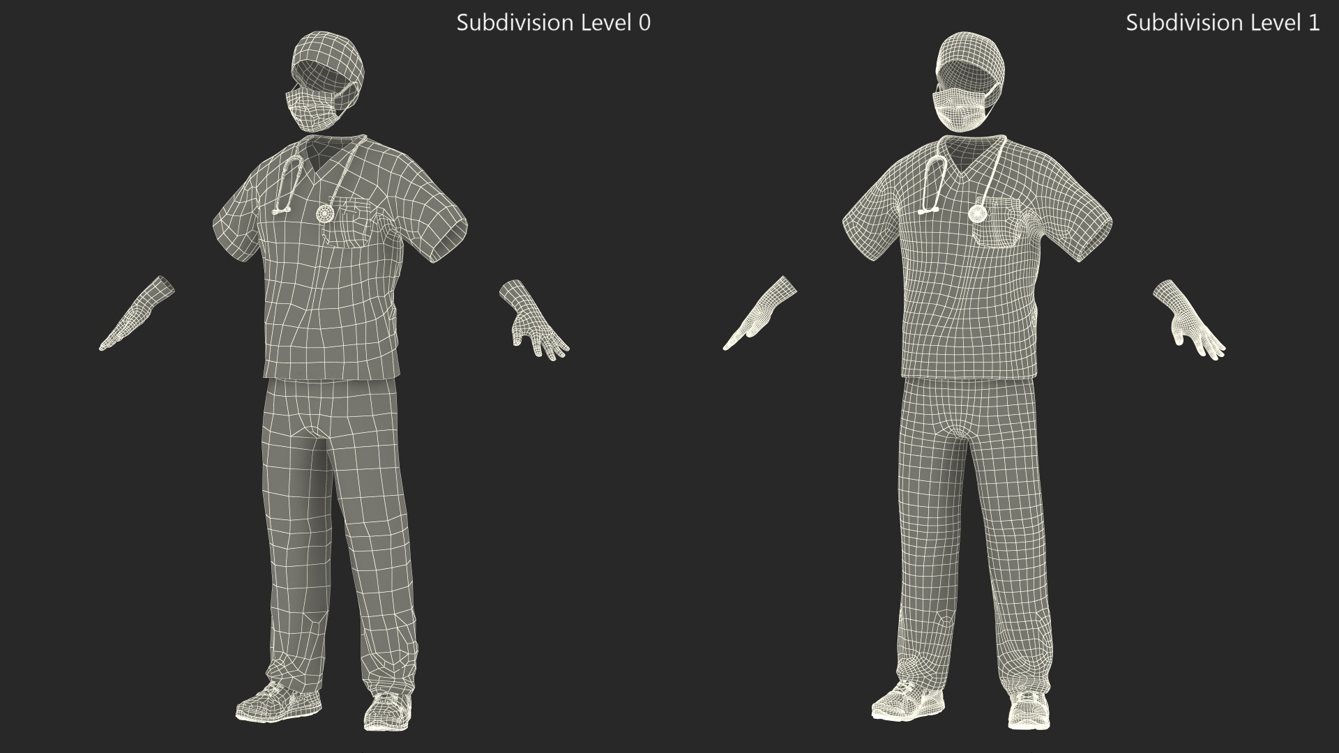 Blue Emergency Surgeon Costume Scrubs 3D