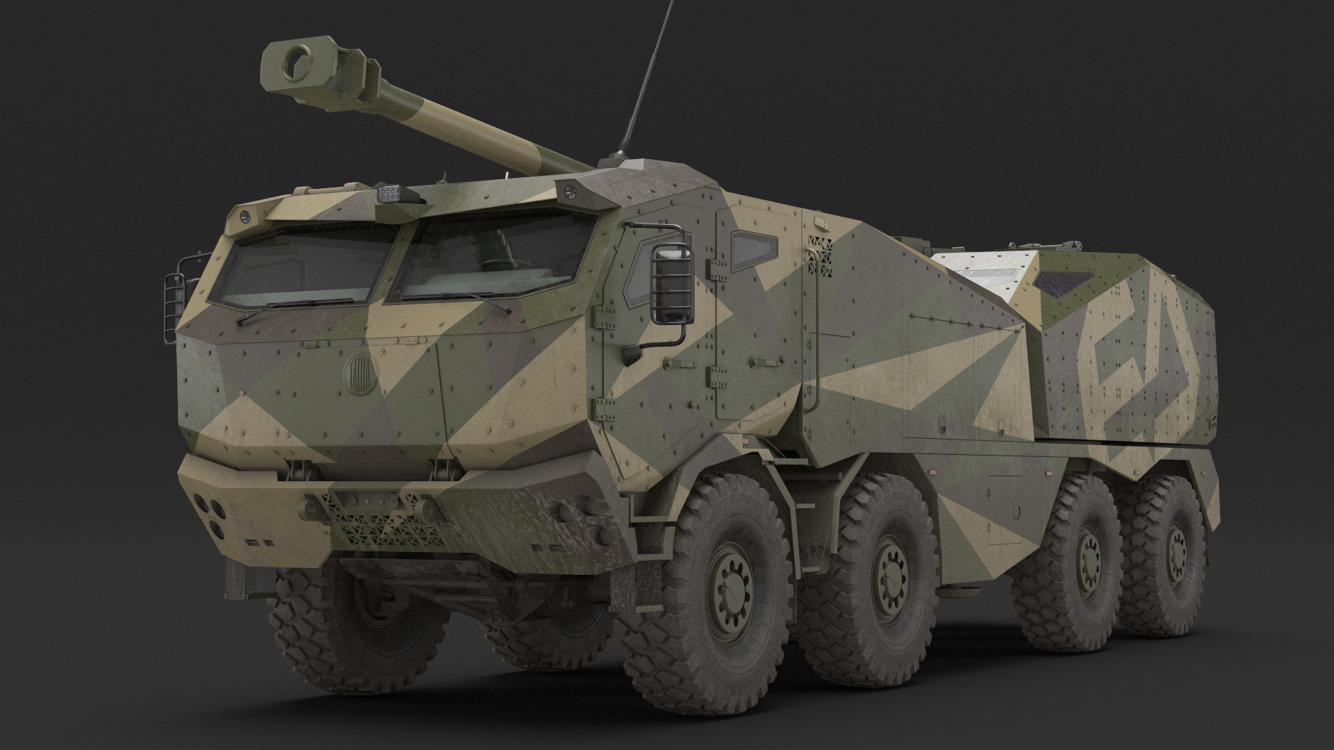 3D Self-Propelled Morana Howitzer Gun in Dirty model