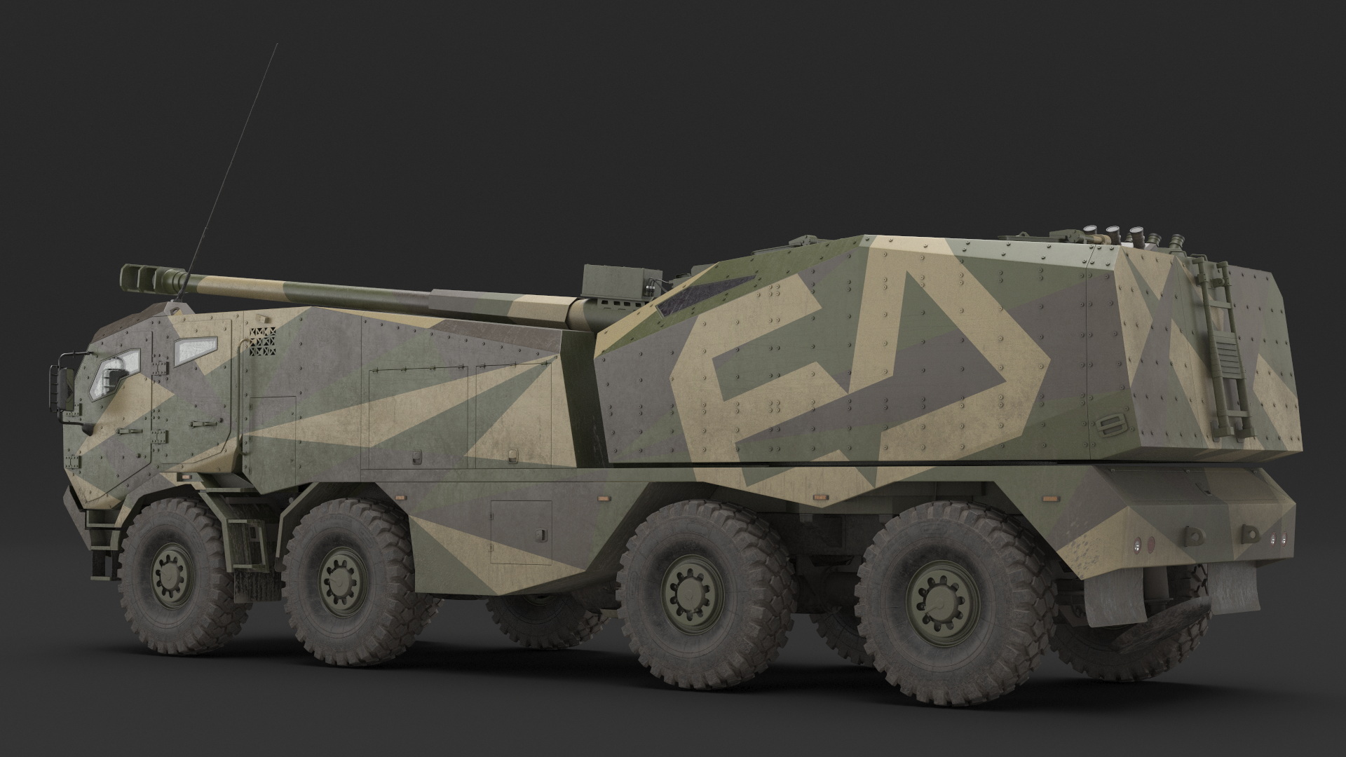 3D Self-Propelled Morana Howitzer Gun in Dirty model
