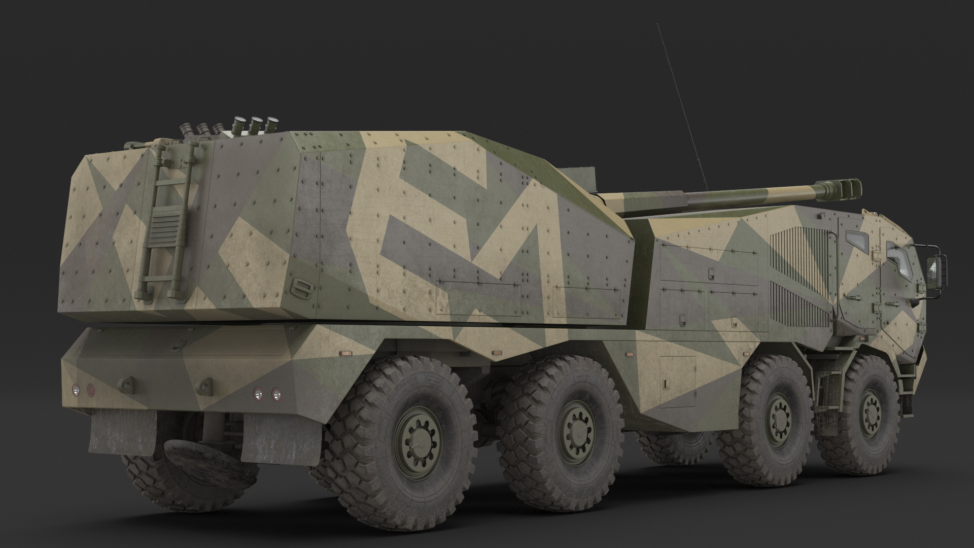 3D Self-Propelled Morana Howitzer Gun in Dirty model