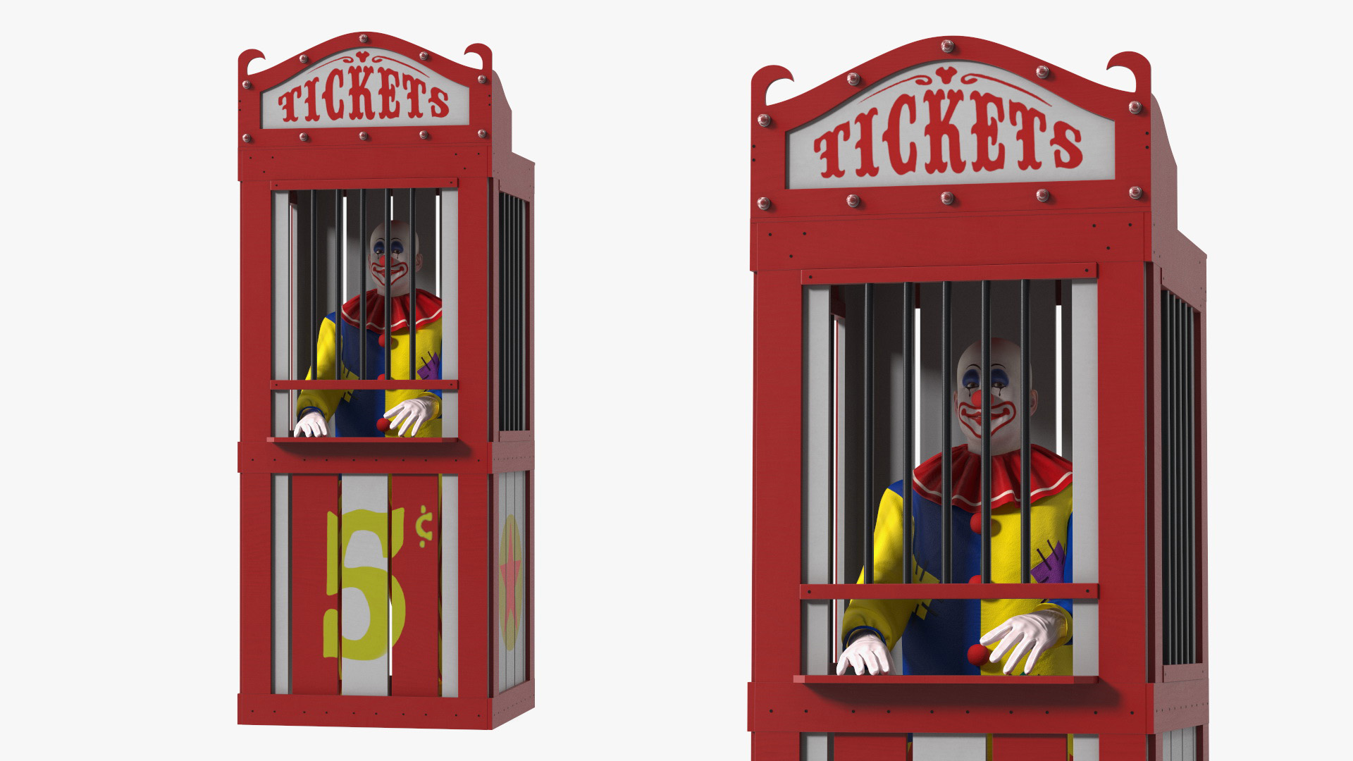 3D model Circus Ticket Booth with Clown