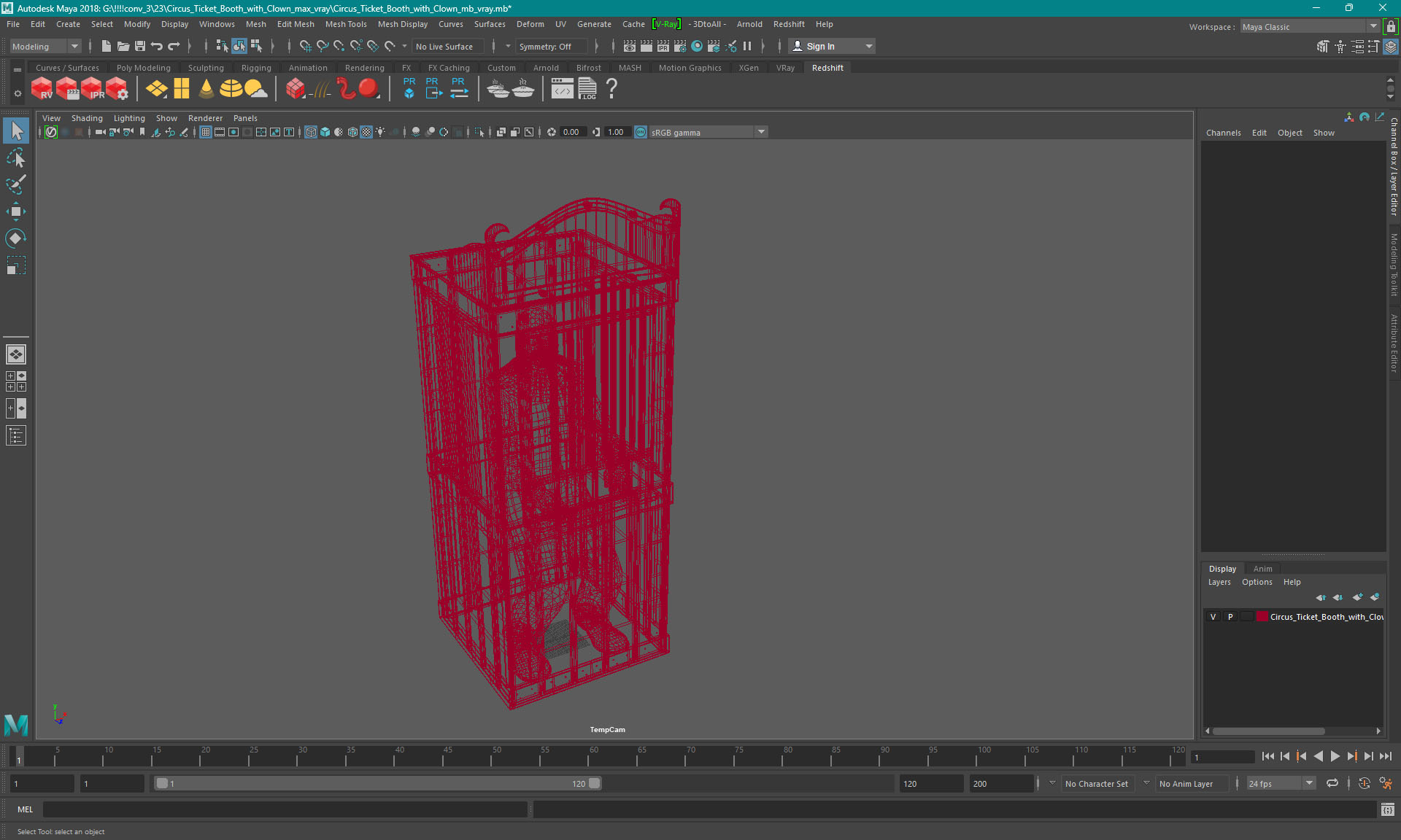3D model Circus Ticket Booth with Clown