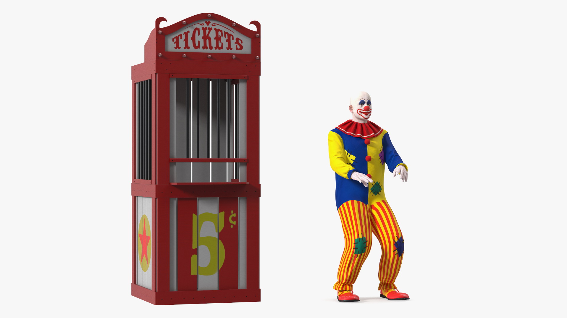 3D model Circus Ticket Booth with Clown