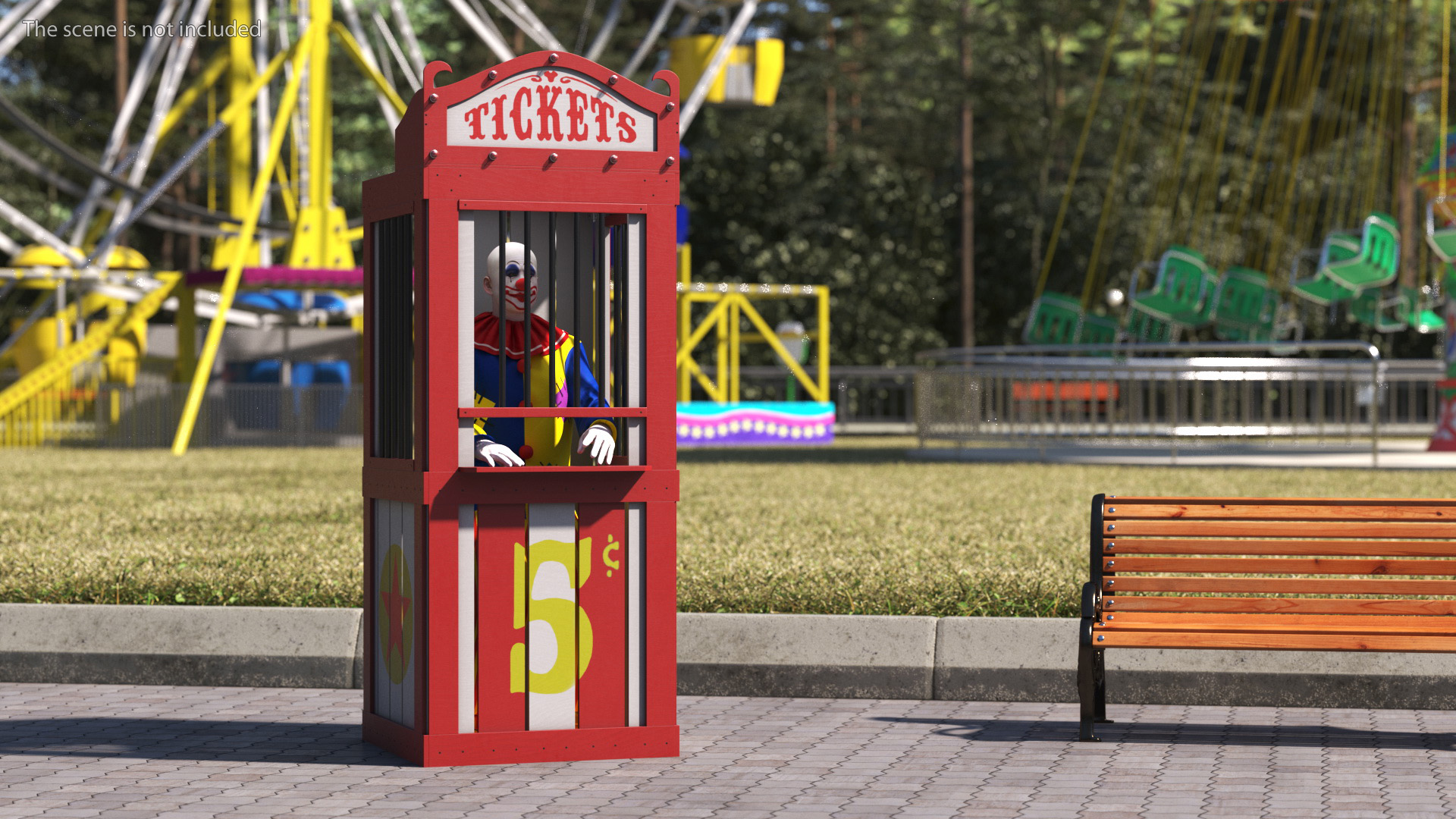 3D model Circus Ticket Booth with Clown
