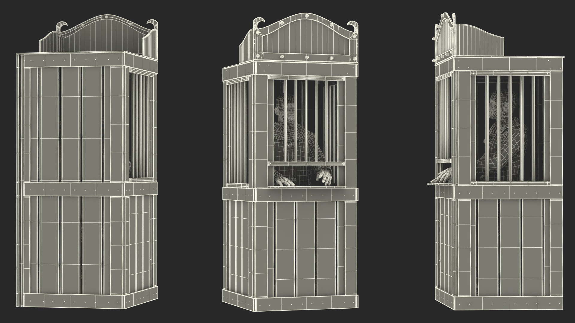 3D model Circus Ticket Booth with Clown