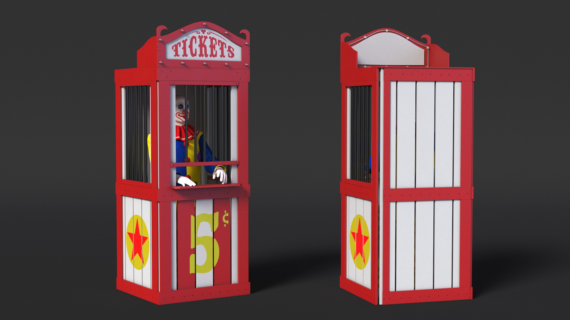 3D model Circus Ticket Booth with Clown