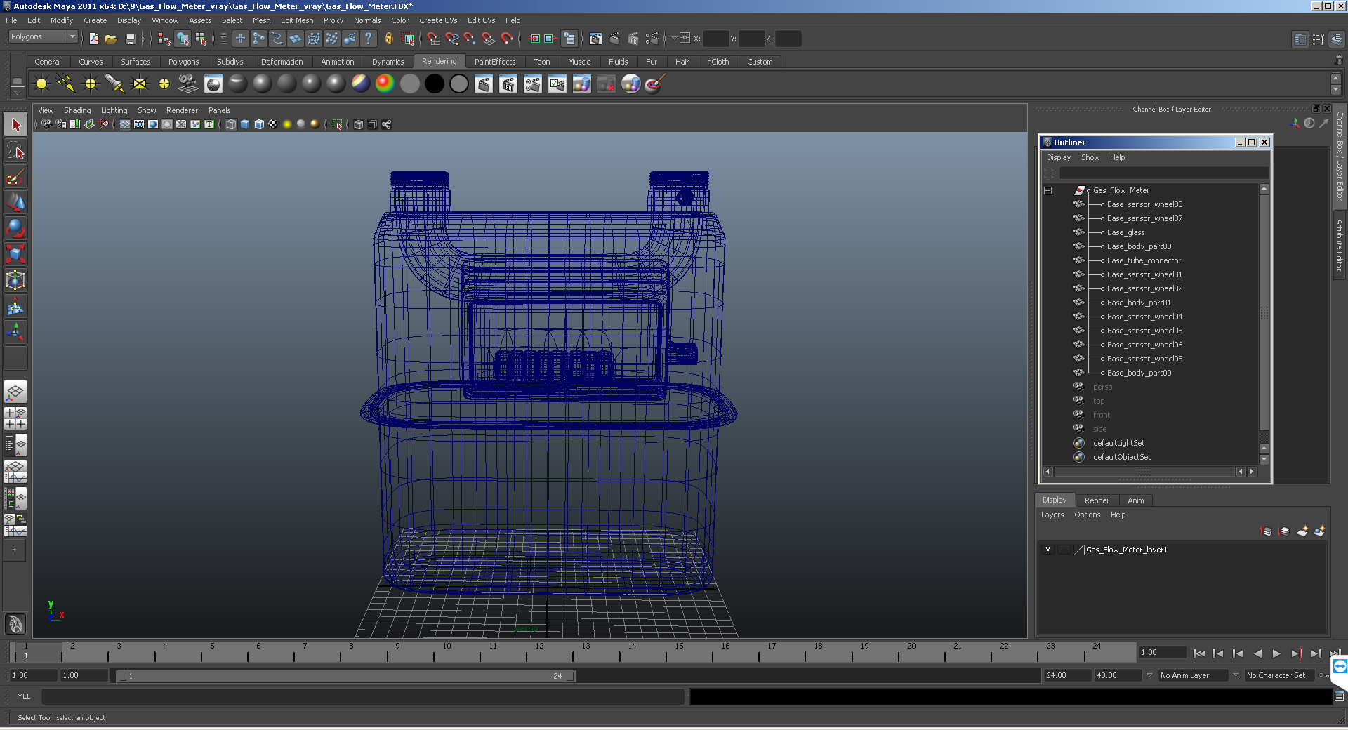 Gas Flow Meter 3D model