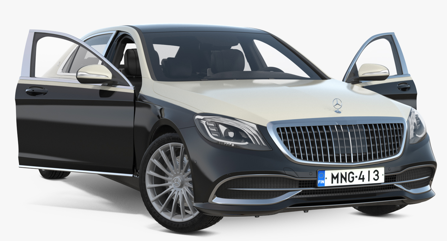 3D Mercedes Benz S-Class Maybach Rigged