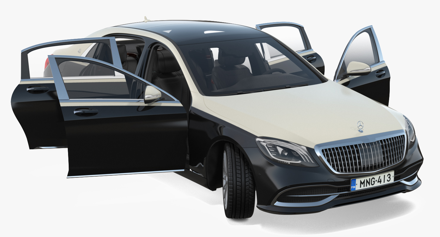 3D Mercedes Benz S-Class Maybach Rigged