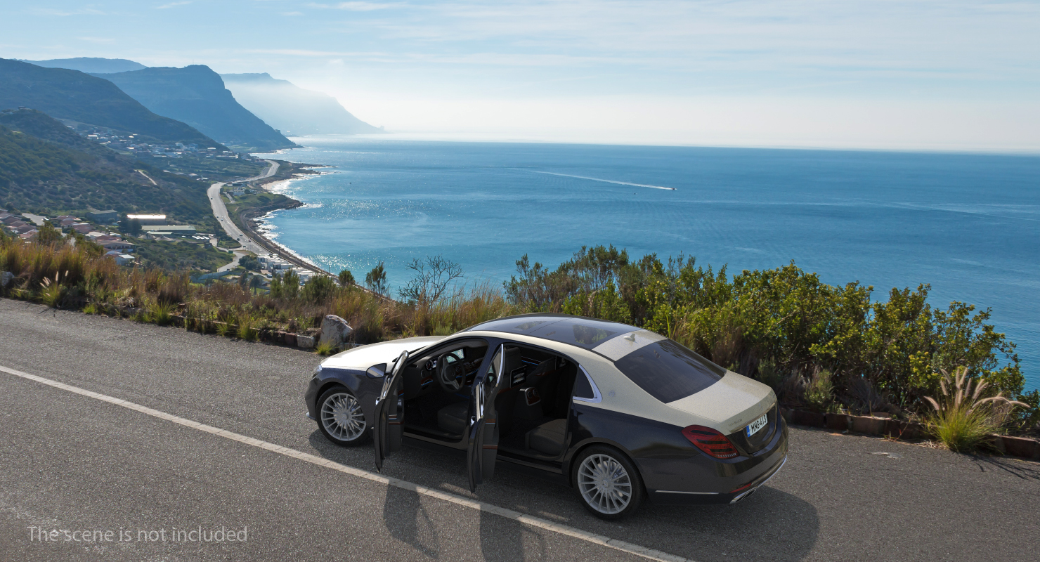 3D Mercedes Benz S-Class Maybach Rigged
