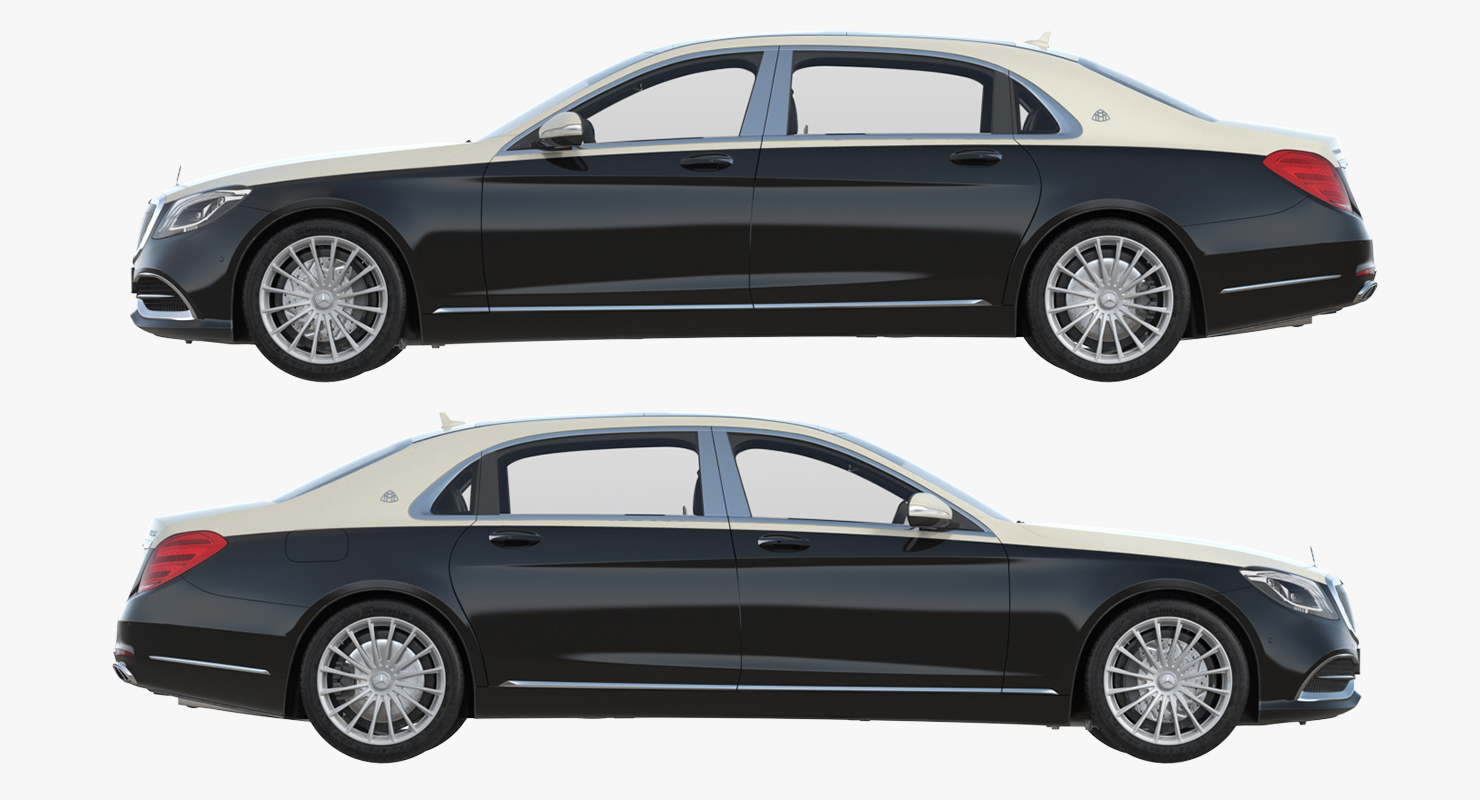 3D Mercedes Benz S-Class Maybach Rigged
