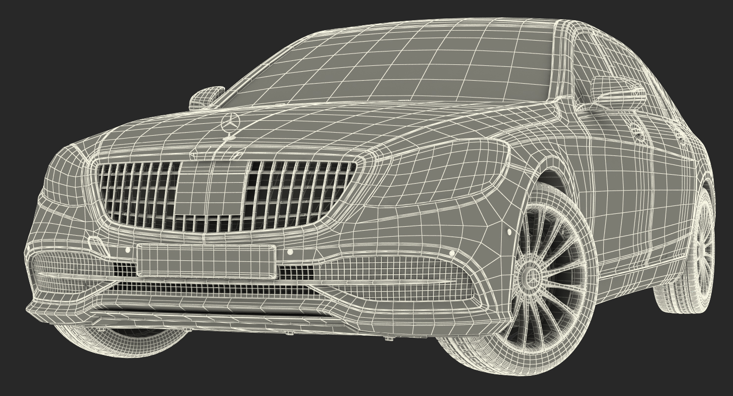 3D Mercedes Benz S-Class Maybach Rigged