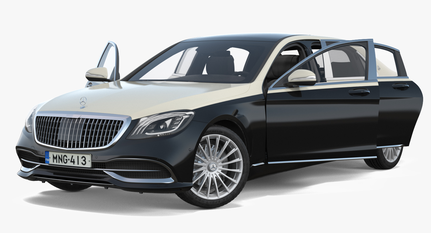3D Mercedes Benz S-Class Maybach Rigged