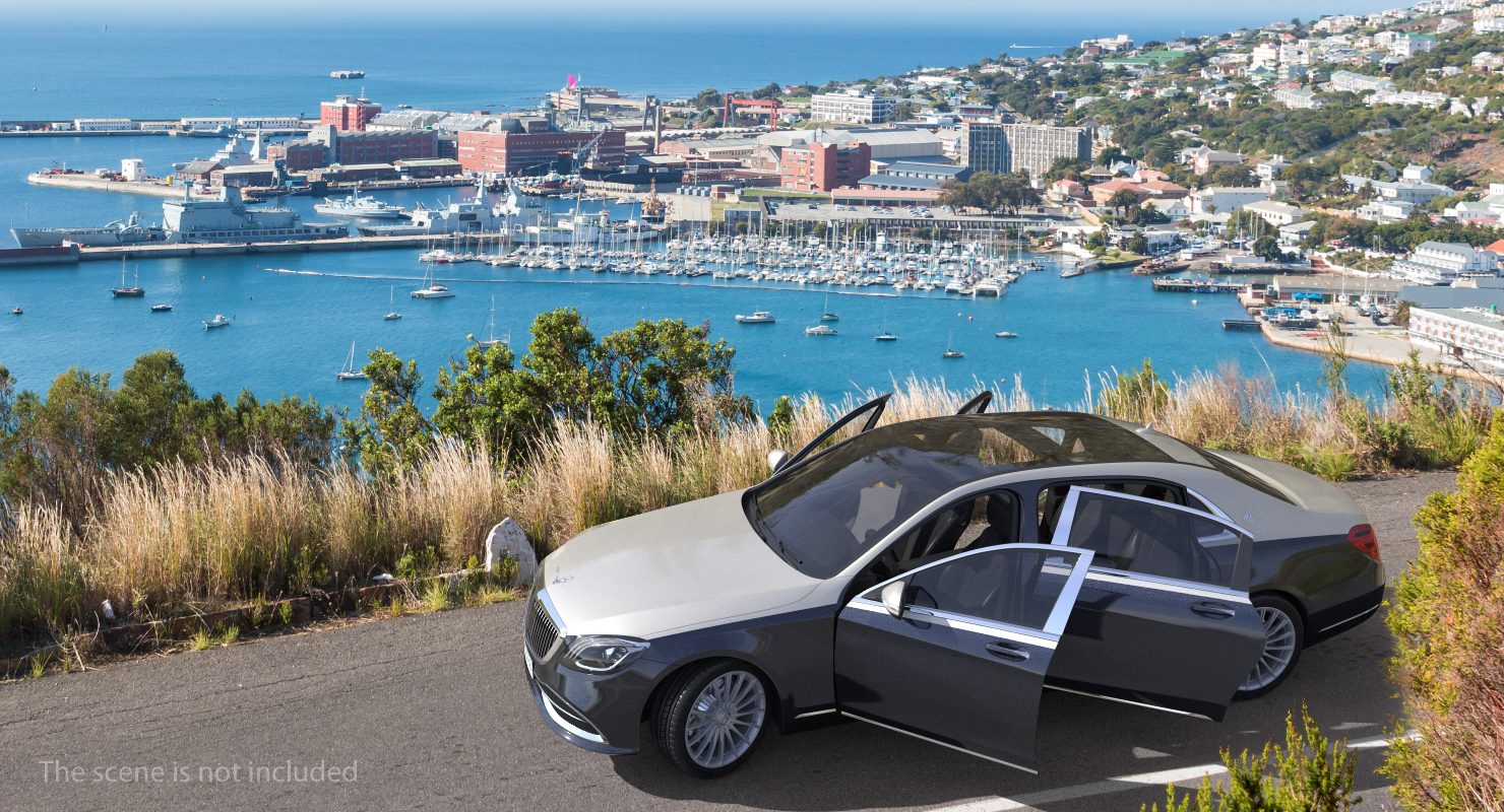 3D Mercedes Benz S-Class Maybach Rigged