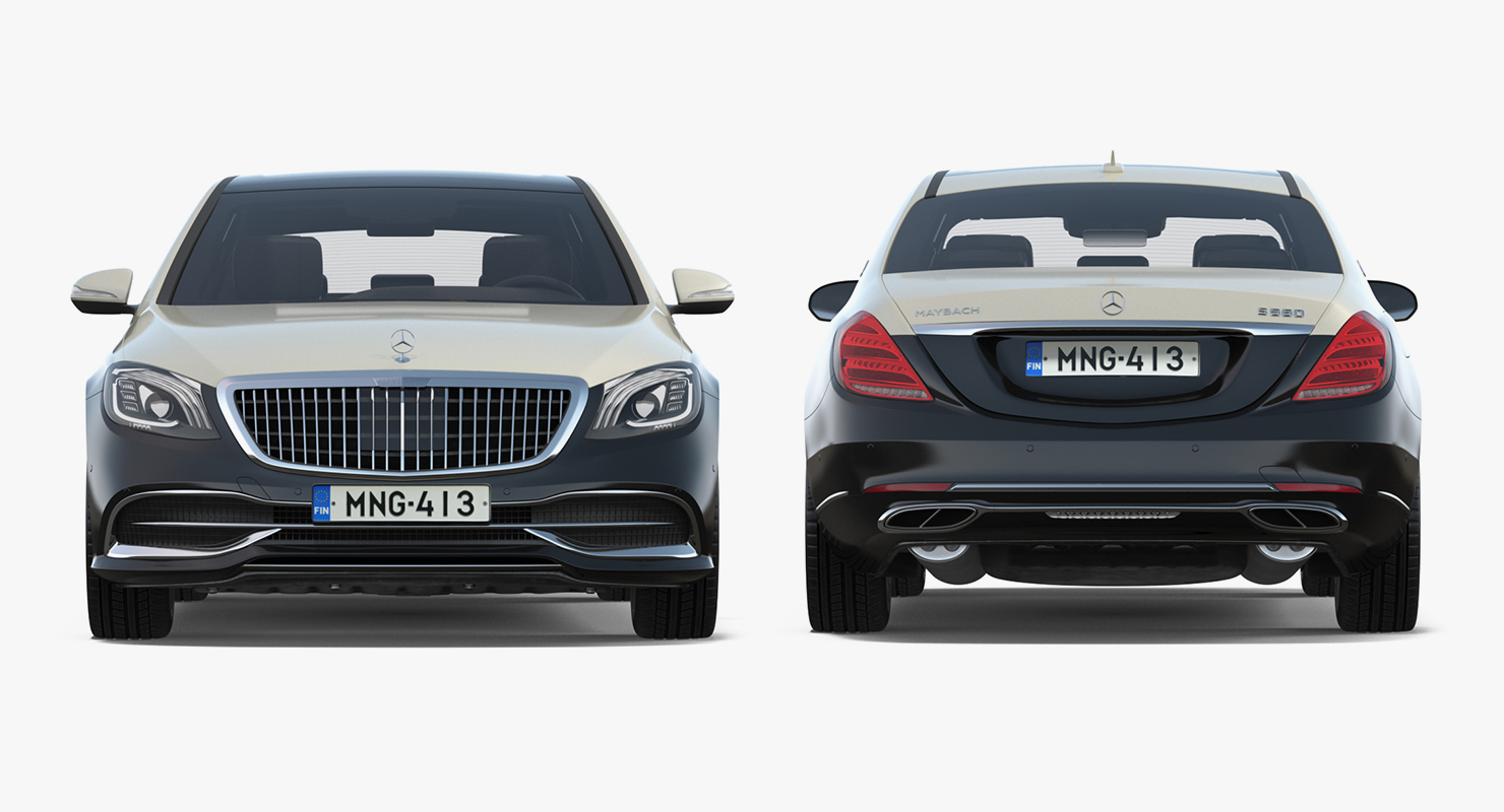3D Mercedes Benz S-Class Maybach Rigged