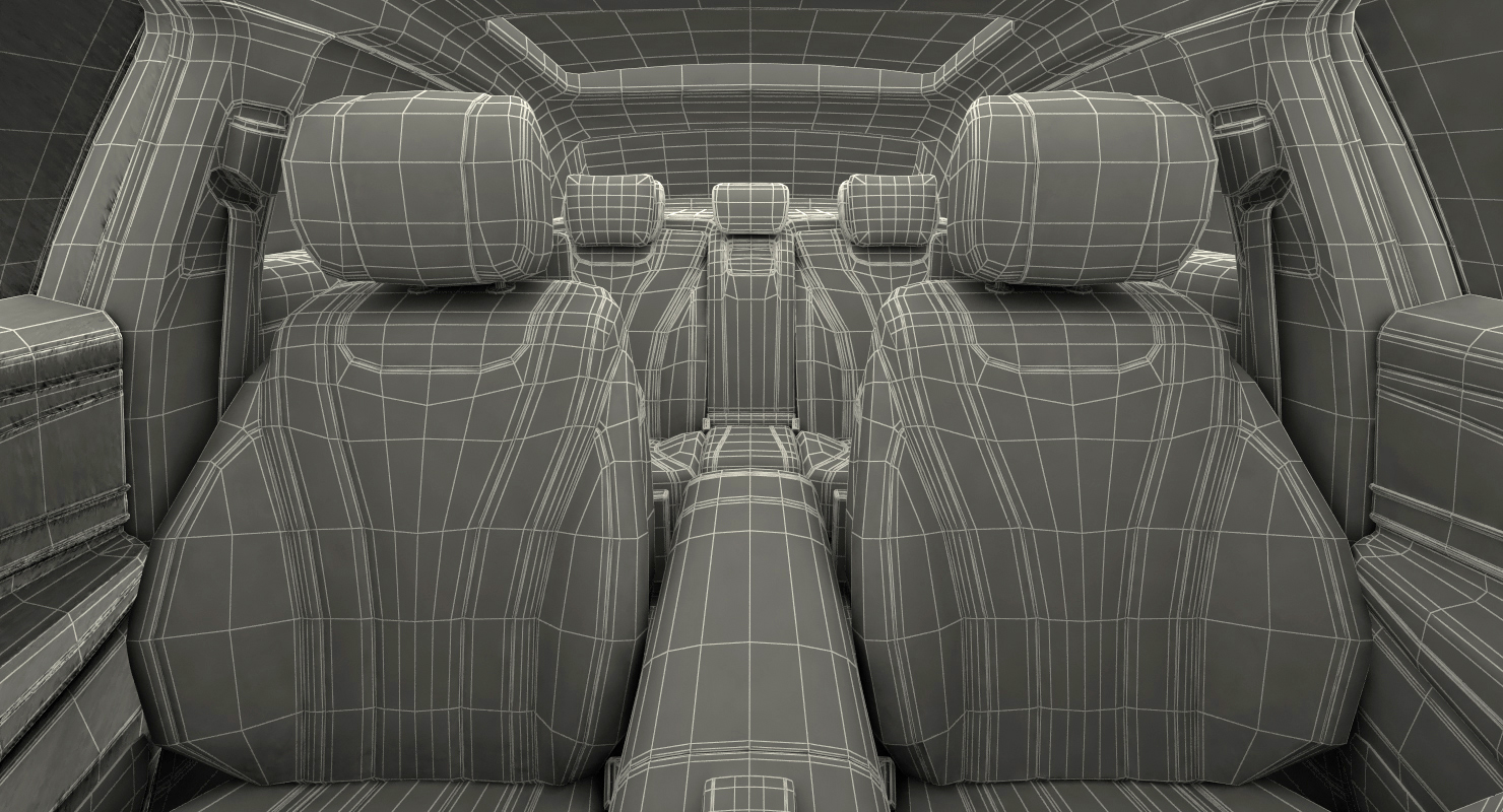 3D Mercedes Benz S-Class Maybach Rigged