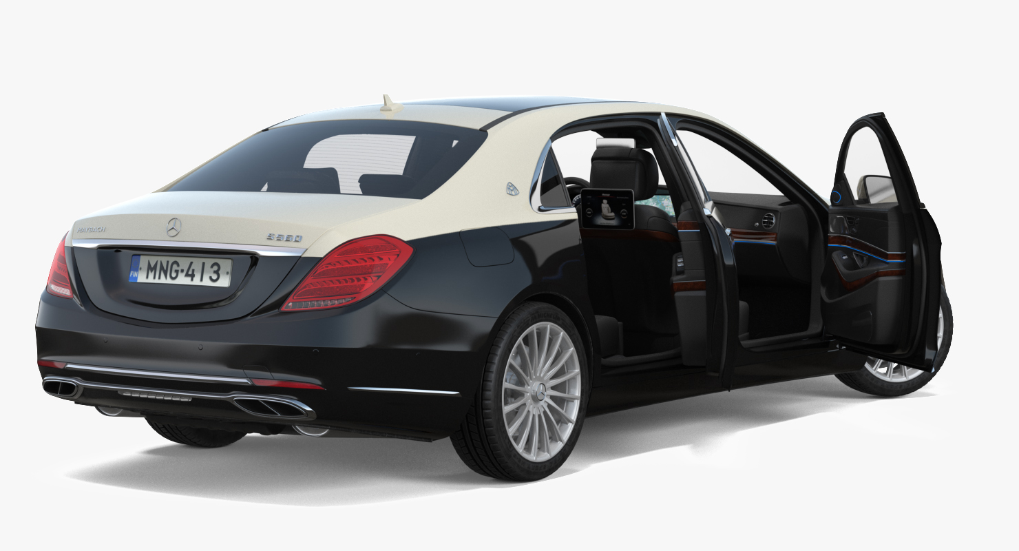 3D Mercedes Benz S-Class Maybach Rigged