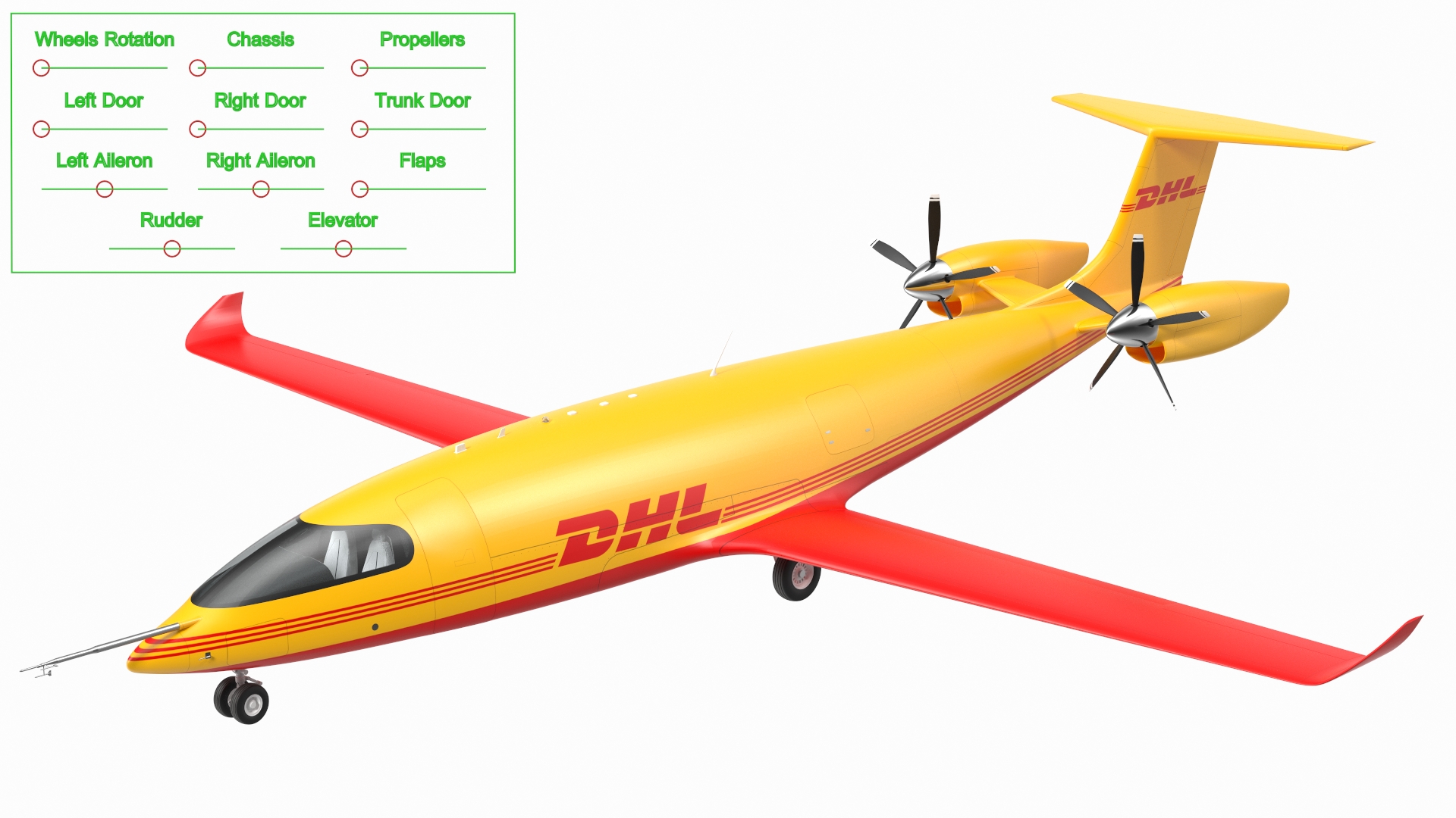 3D Eviation Alice Electric Aircraft DHL Rigged model