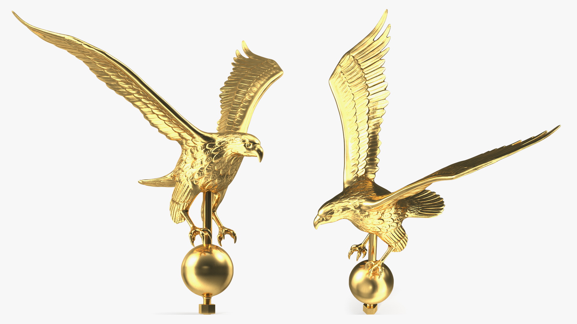 3D Gold Eagle Flagpole Topper