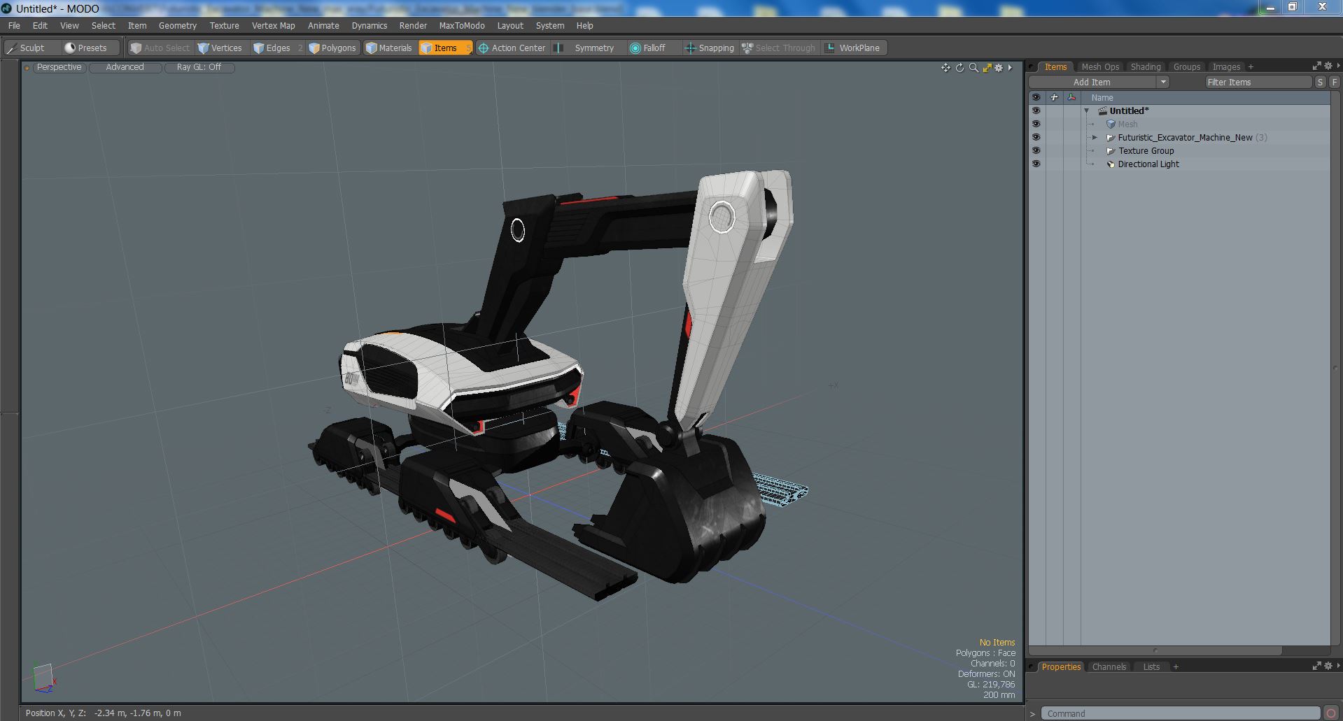 Futuristic Excavator Machine New 3D