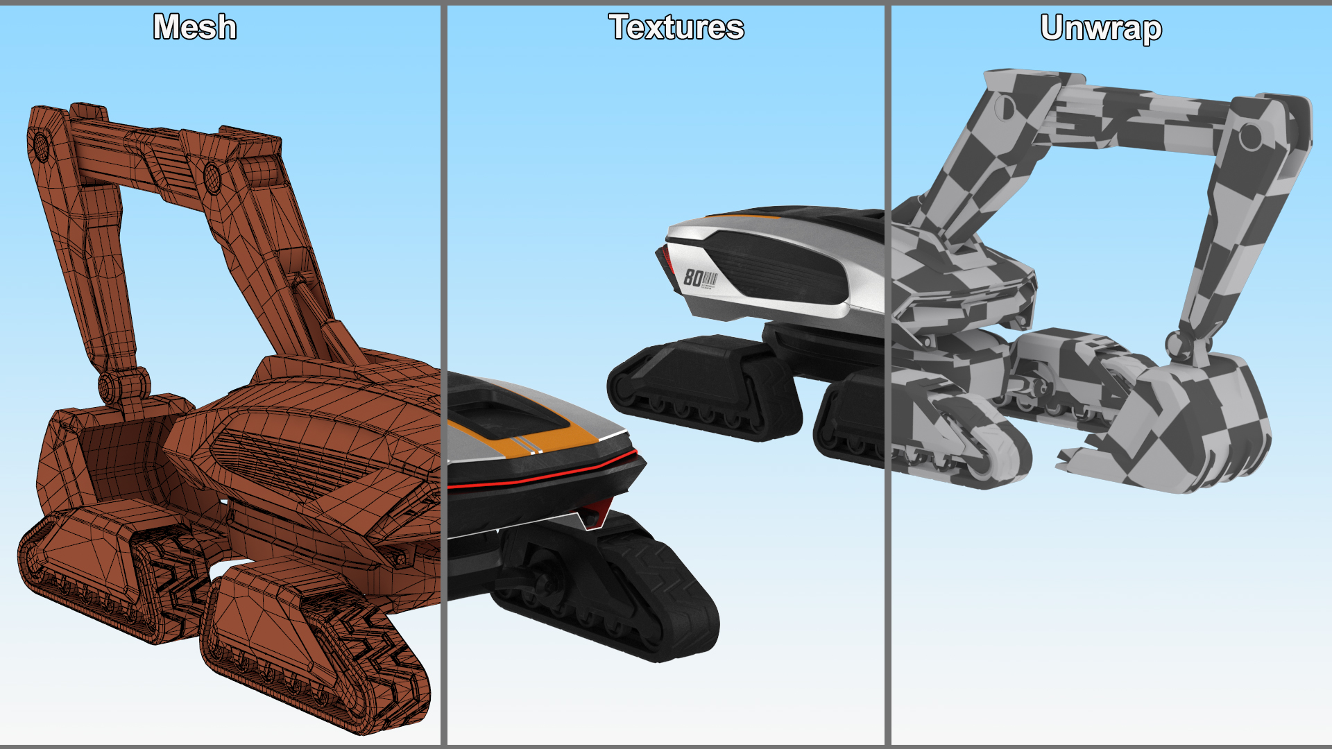 Futuristic Excavator Machine New 3D