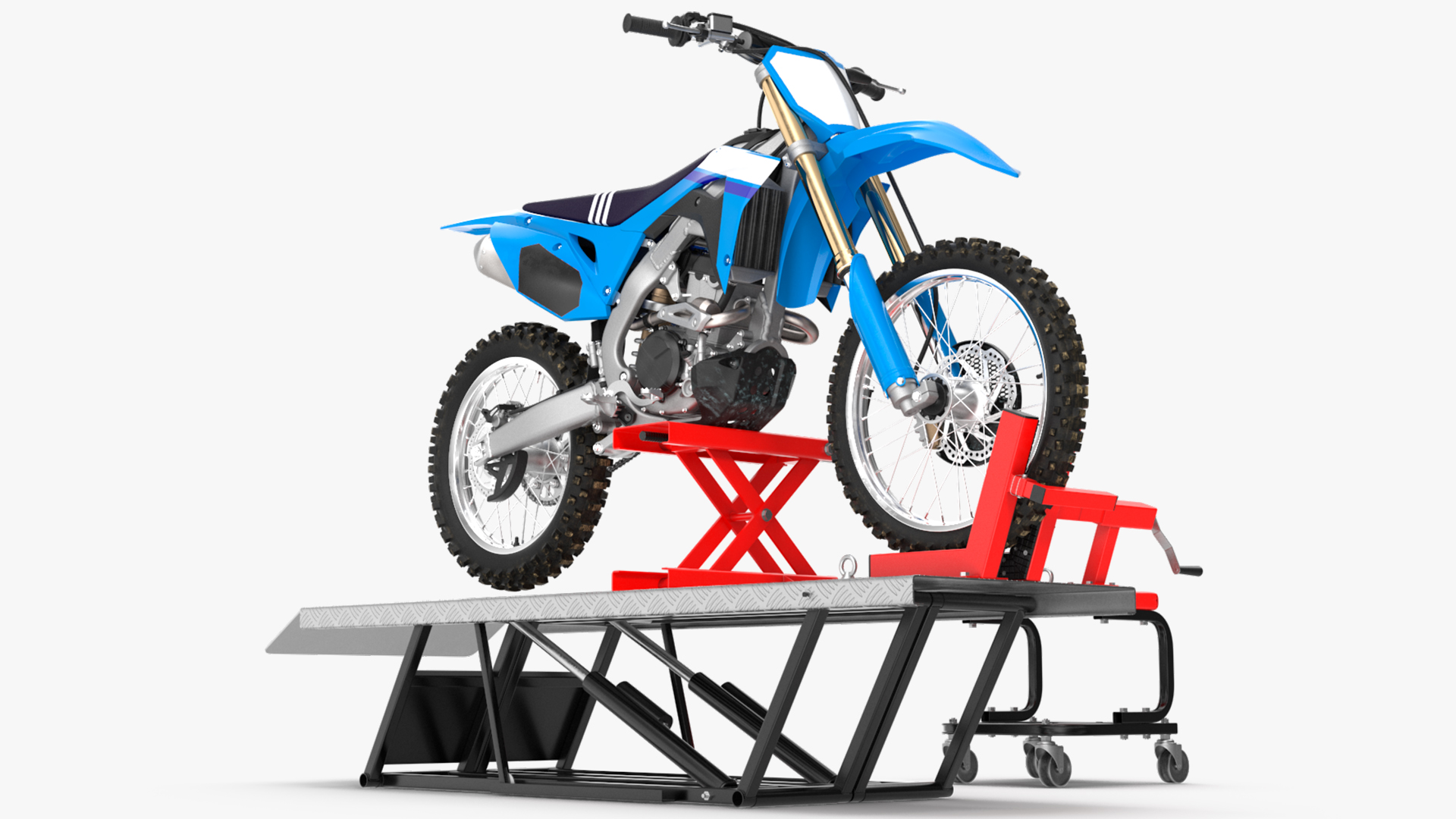 Portable Lift Adapter Kit with Motocross Bike Rigged 3D