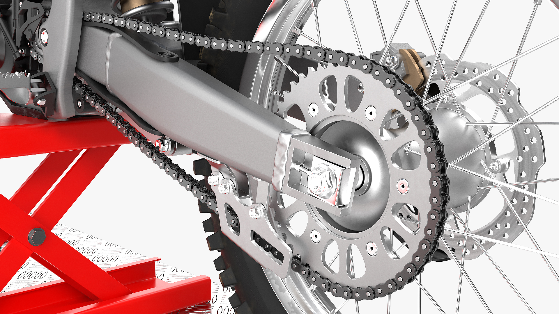 Portable Lift Adapter Kit with Motocross Bike Rigged 3D