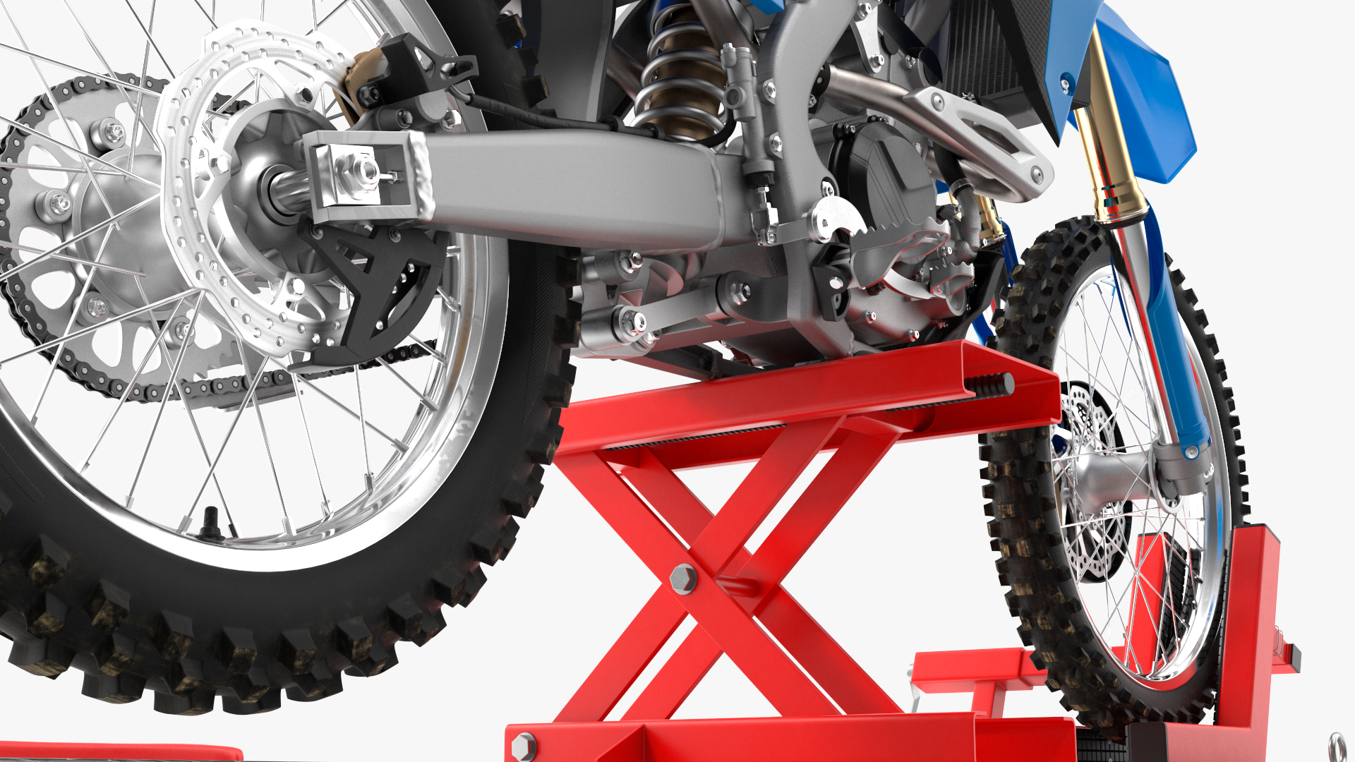 Portable Lift Adapter Kit with Motocross Bike Rigged 3D