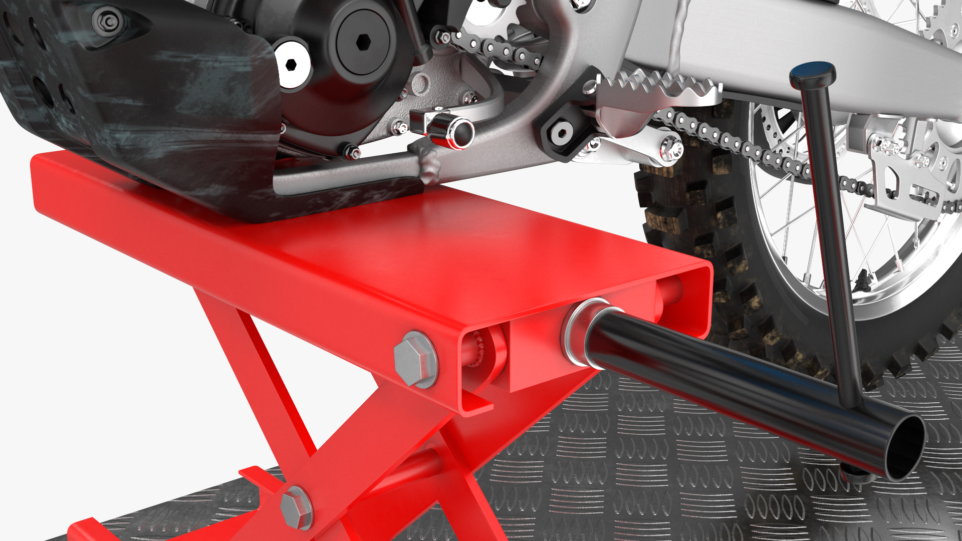 Portable Lift Adapter Kit with Motocross Bike Rigged 3D