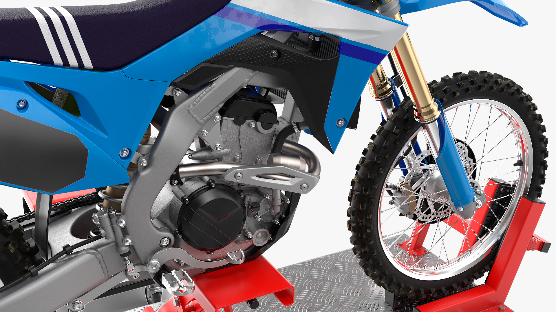 Portable Lift Adapter Kit with Motocross Bike Rigged 3D