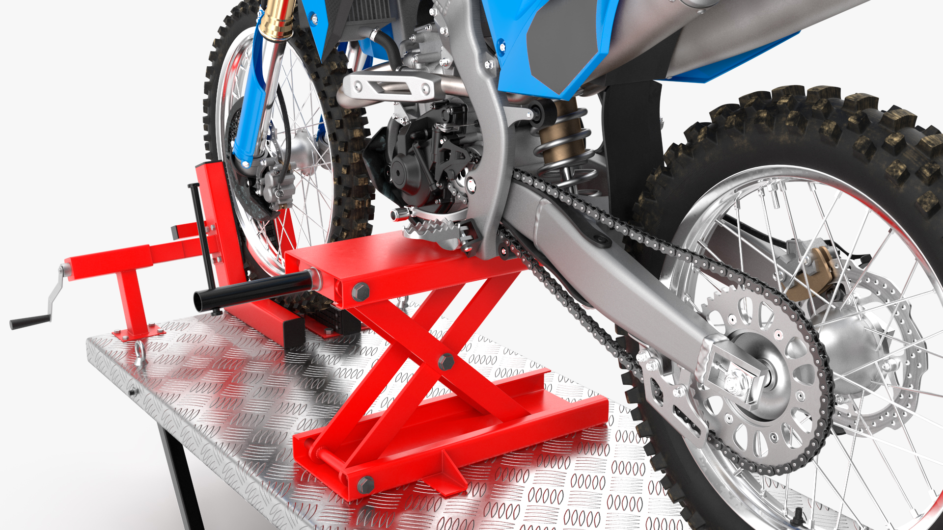 Portable Lift Adapter Kit with Motocross Bike Rigged 3D