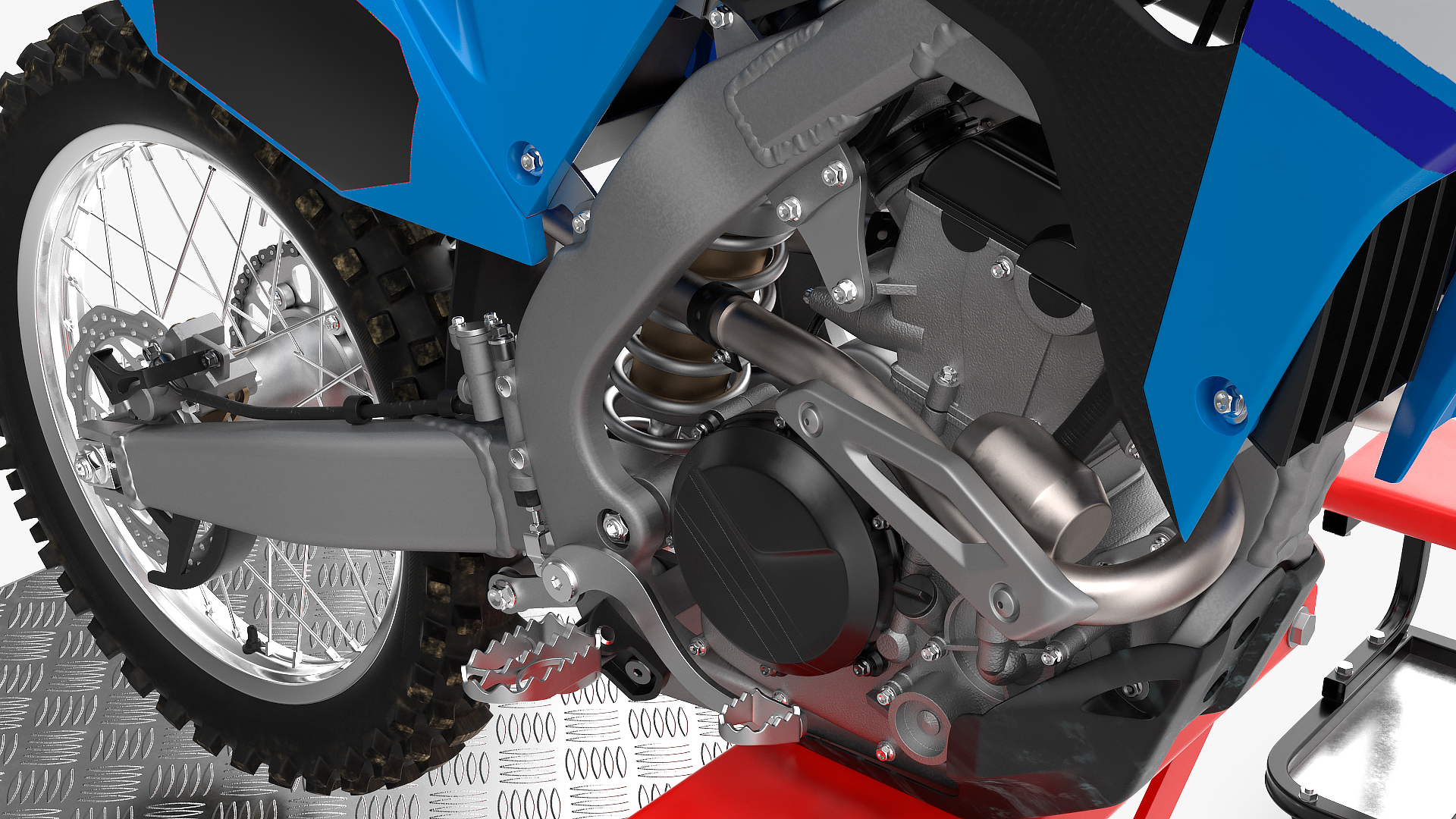 Portable Lift Adapter Kit with Motocross Bike Rigged 3D