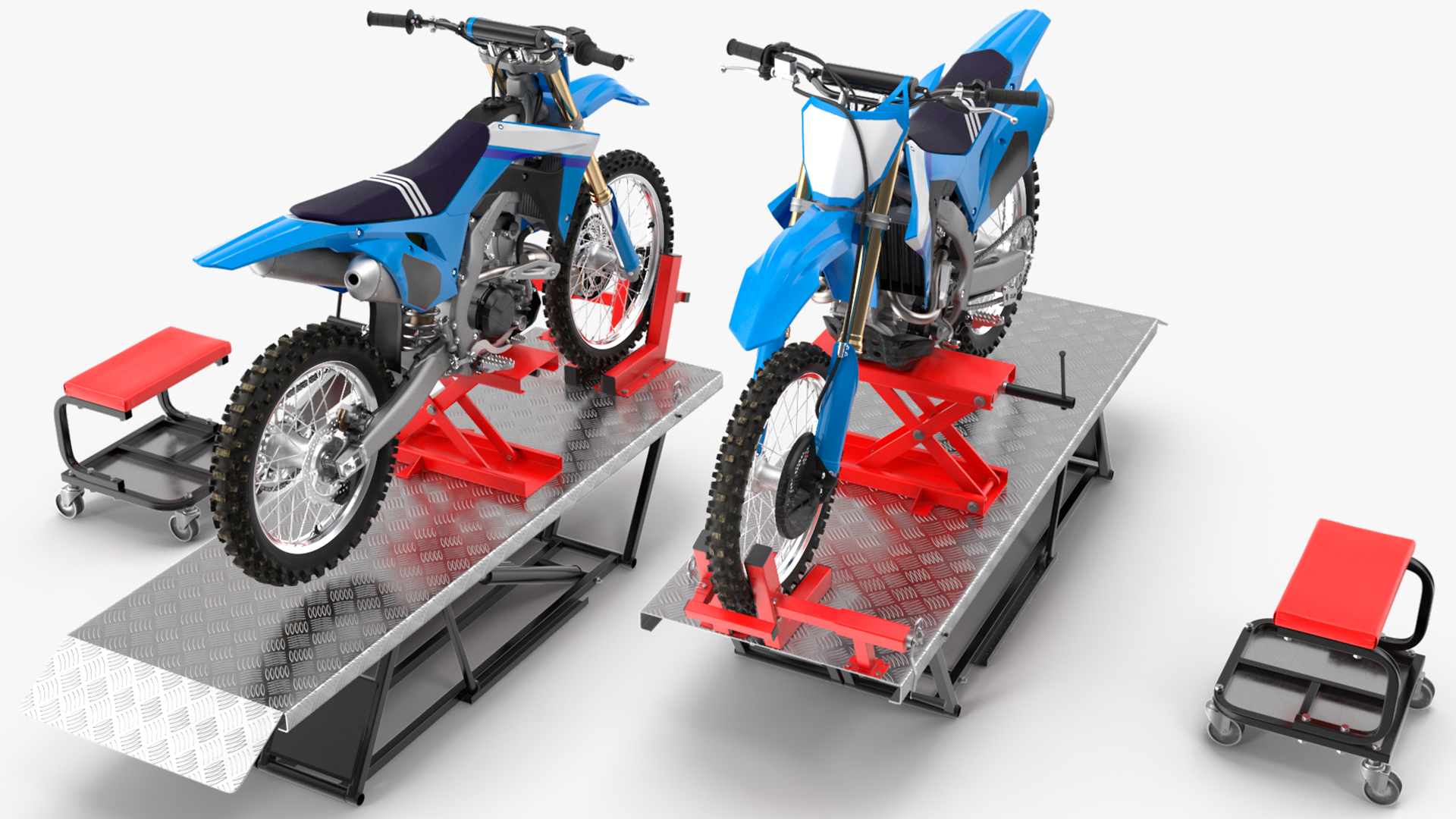 Portable Lift Adapter Kit with Motocross Bike Rigged 3D