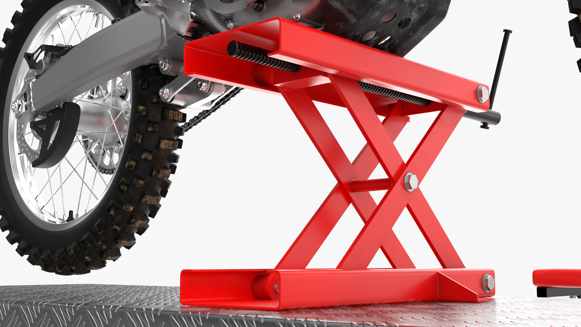 Portable Lift Adapter Kit with Motocross Bike Rigged 3D