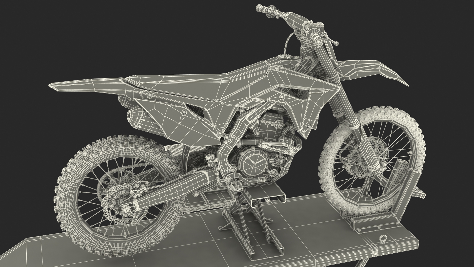 Portable Lift Adapter Kit with Motocross Bike Rigged 3D