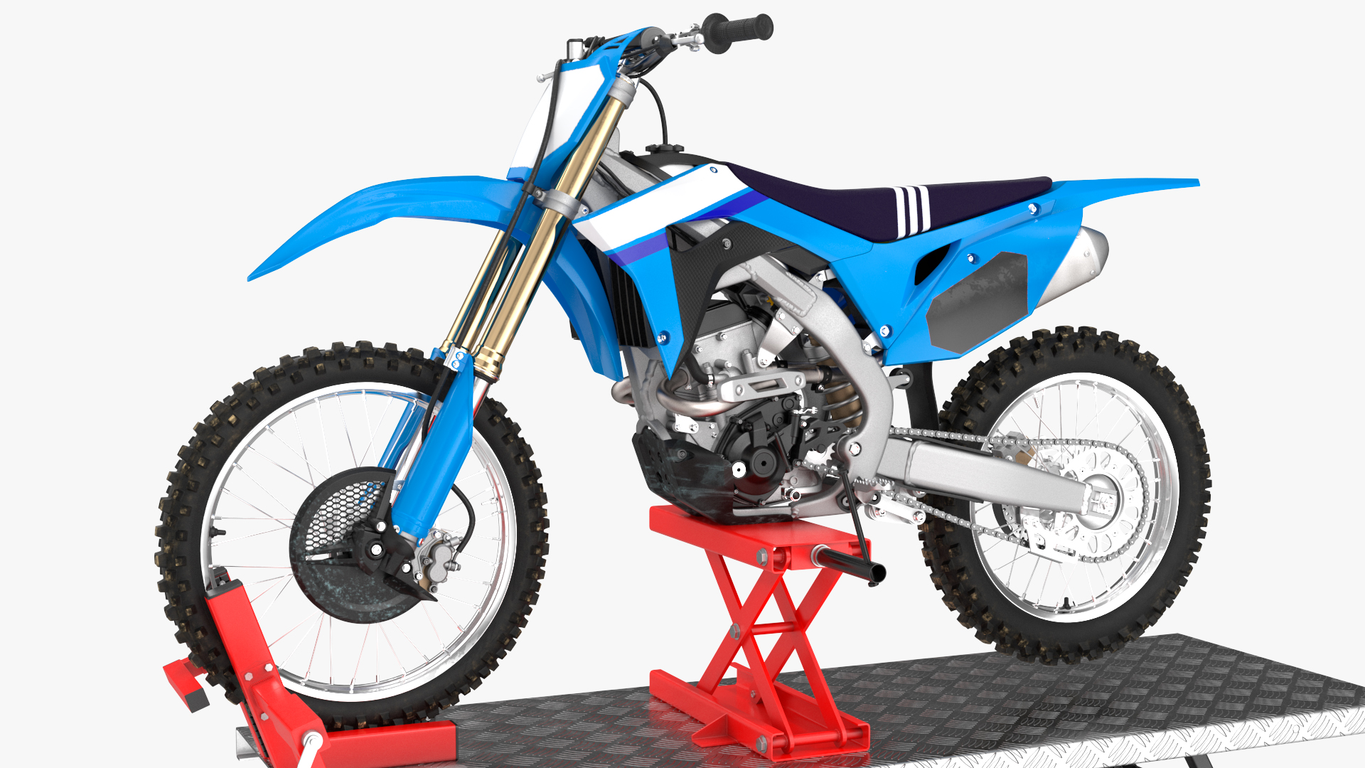 Portable Lift Adapter Kit with Motocross Bike Rigged 3D