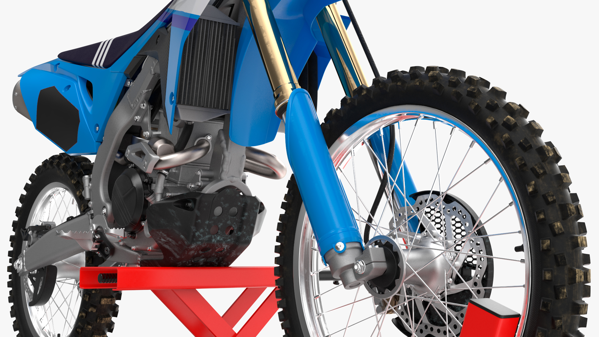 Portable Lift Adapter Kit with Motocross Bike Rigged 3D