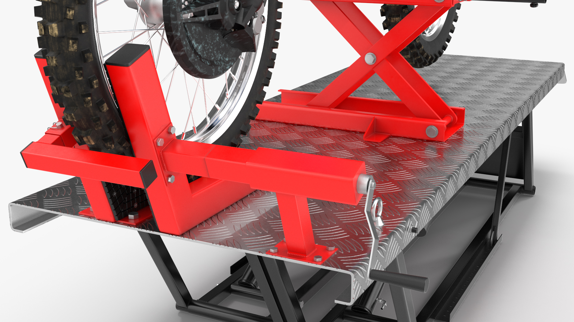 Portable Lift Adapter Kit with Motocross Bike Rigged 3D